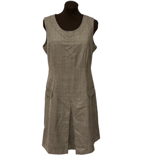 Calvin Klein Women’s Brown Sleeveless Plaid Career Office Dress Size 12 - Picture 1 of 10